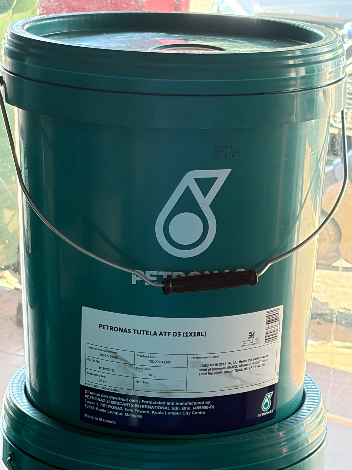 PETRONAS Tutela ATF D3 Automatic Transmission Fluid 18L | Heavy Duty ATF Oil