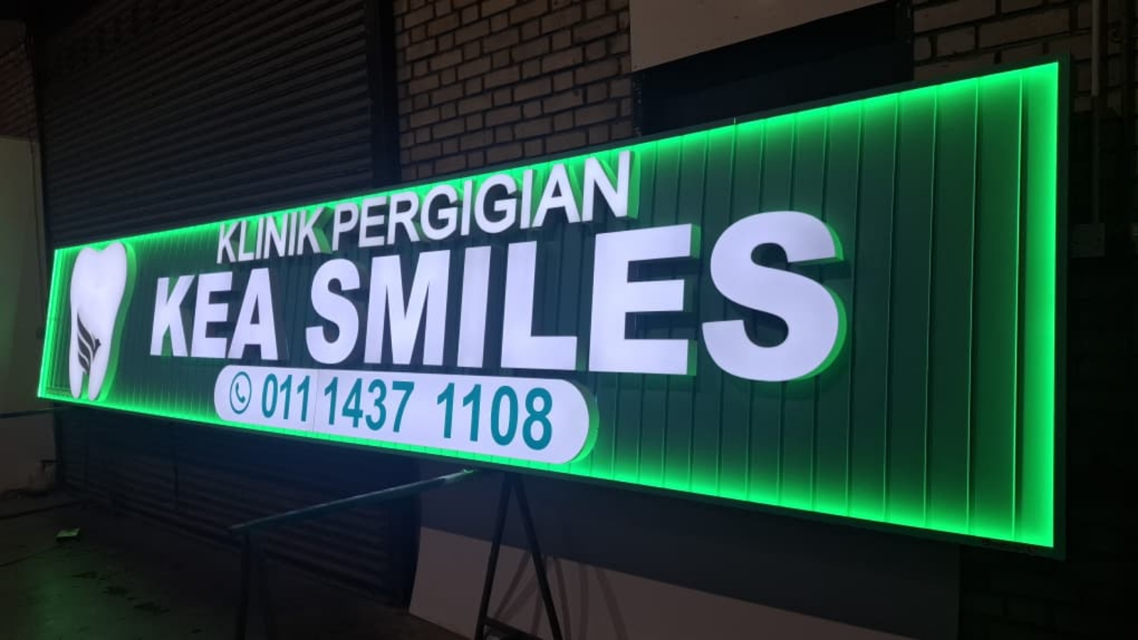 TRUSTED 3D LED FRONT-LIT WITH 4-SIDE L ANGLE LIGHTED FRAME DENTAL KLINIK SIGNBOARD MAKER IN KLANG & TAMAN BERKELEY