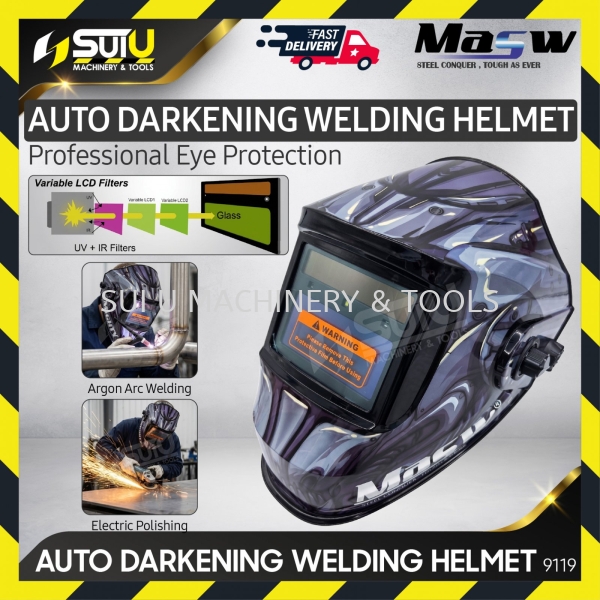 MASW 9119 Auto Darkening Welding Helmet for Welding Accessories Welding Machine/Equipment Kuala Lumpur (KL), Malaysia, Selangor, Setapak Supplier, Suppliers, Supply, Supplies | Sui U Machinery & Tools (M) Sdn Bhd