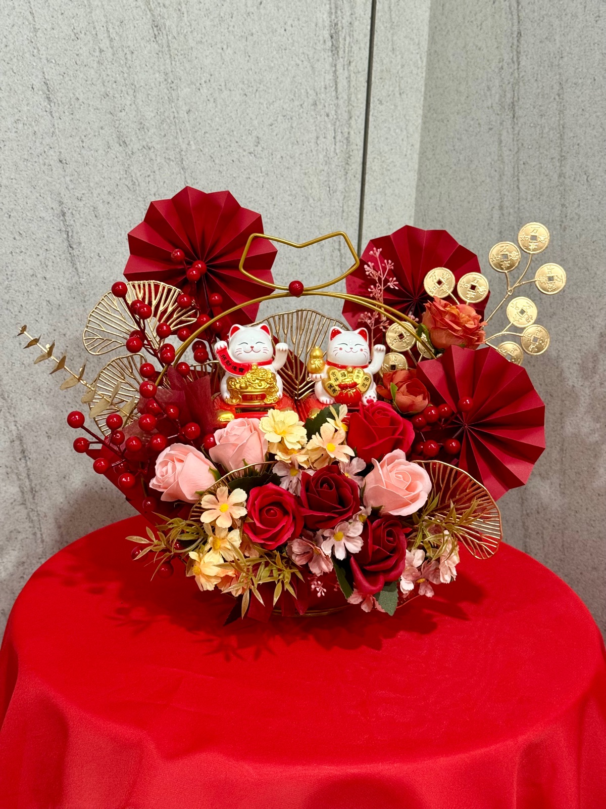 Fortune Cat Flower 28 (New Design)