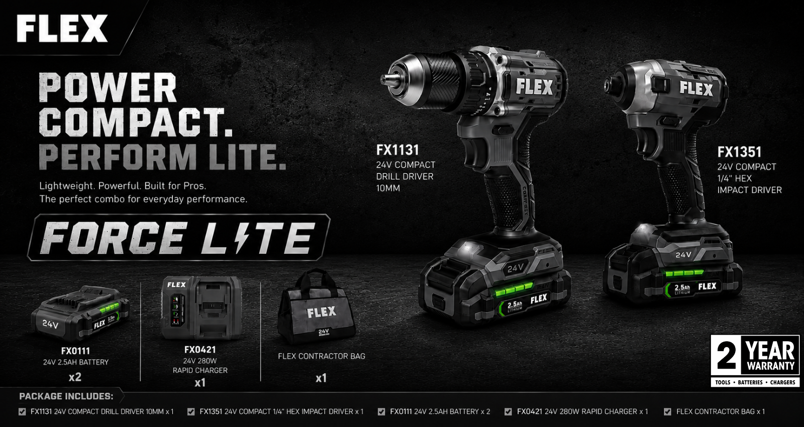 FLEX 24V FORCE LITE COMBO PACKAGE