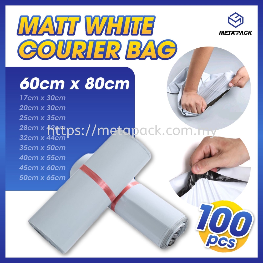 Matt White Courier Bag KL 60cm x 80cm | Ready Stock Courier Bag Packaging Supplier 快递袋批发商吉隆坡