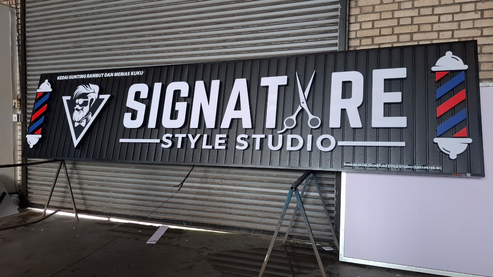 PAKAR PAPAN TANDA STUDIO SALON 3D LED FRONTLIT DENGAN TAPAK ALUMINIUM DI AMPANG & TAMAN PUTRA