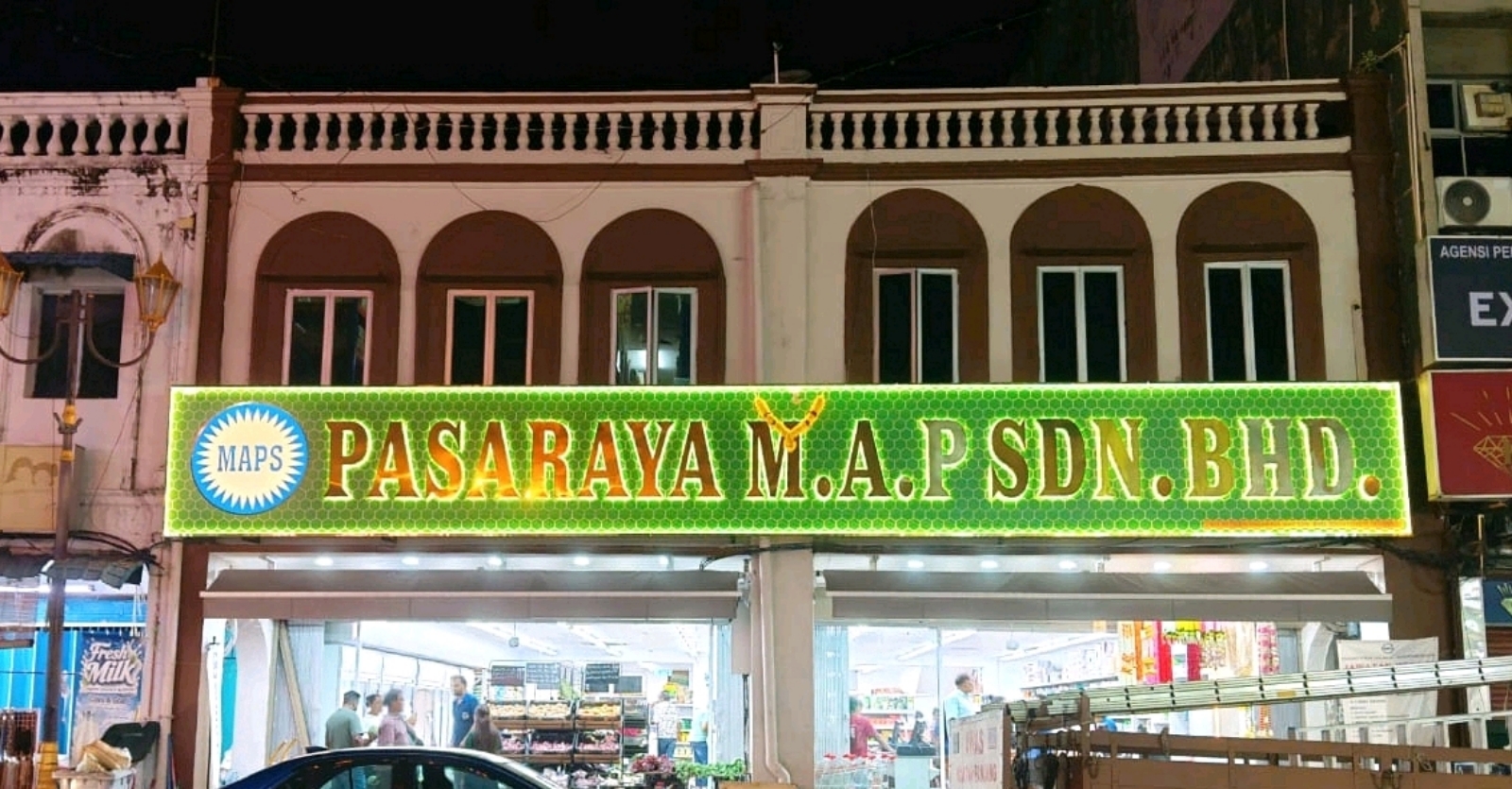 MASTER 3D LED BACKLIT STAINLESS STEEL GOLD WITH 4 SIDE L ANGLE LIGHTED FRAME PASARAYA SIGNBOARD AT KLANG