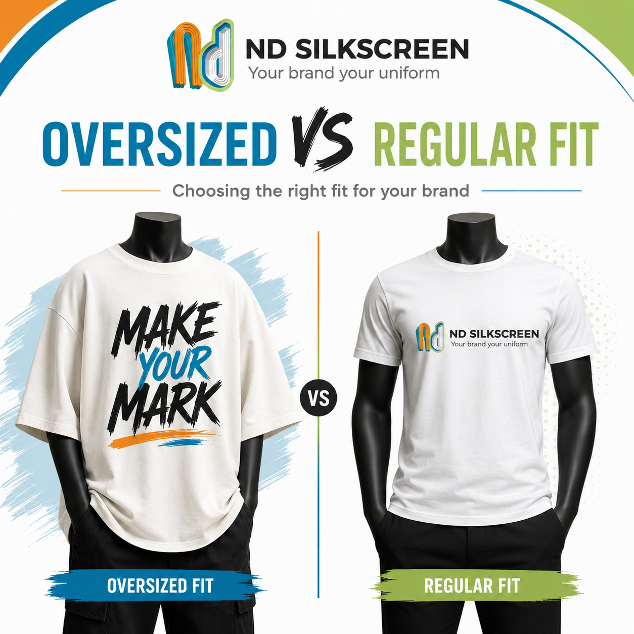 Oversized vs Regular Fit T-Shirts for Branding