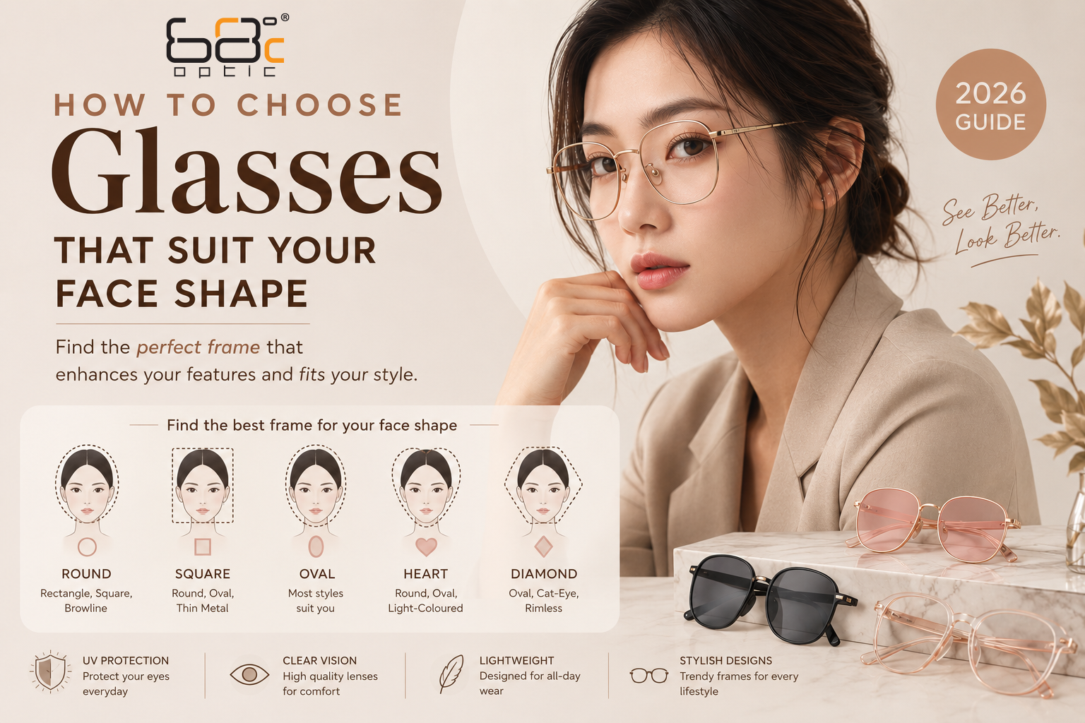 How to Choose Glasses That Suit Your Face Shape (2026 Guide)