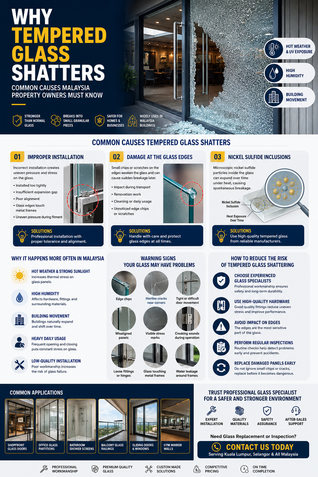 Why Tempered Glass Shatters | Common Causes Malaysia Property Owners Must Know