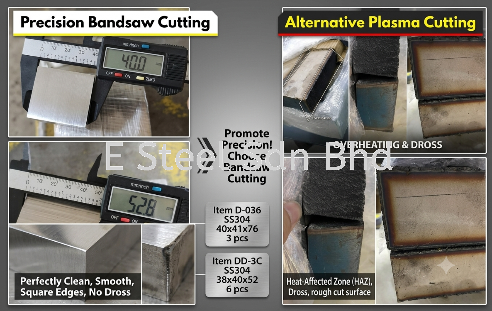 Bandsaw Cutting | Precision Cutting on Stainless Steel SUS304L SUS316L Plates