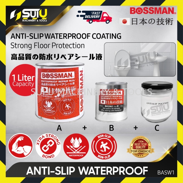 BOSSMAN BASW1 1L Waterproof Repair Seal Liquid / Anti Slip Toilet Floor Sealer Cleaning Accessories & Shampoo Cleaning Equipment Kuala Lumpur (KL), Malaysia, Selangor, Setapak Supplier, Suppliers, Supply, Supplies | Sui U Machinery & Tools (M) Sdn Bhd