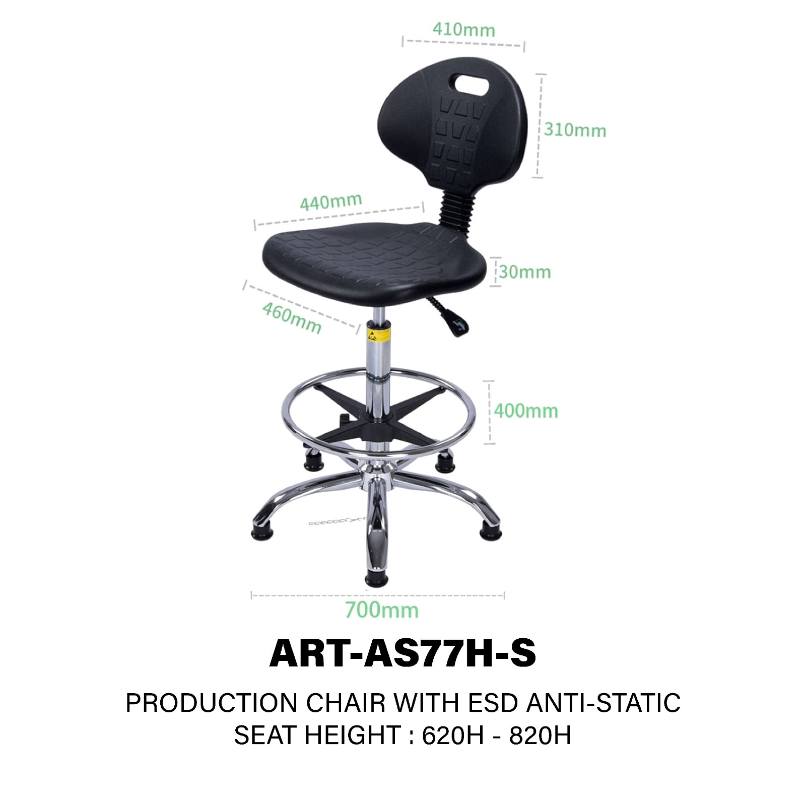 ART-AS77H-S ESD production chair 
