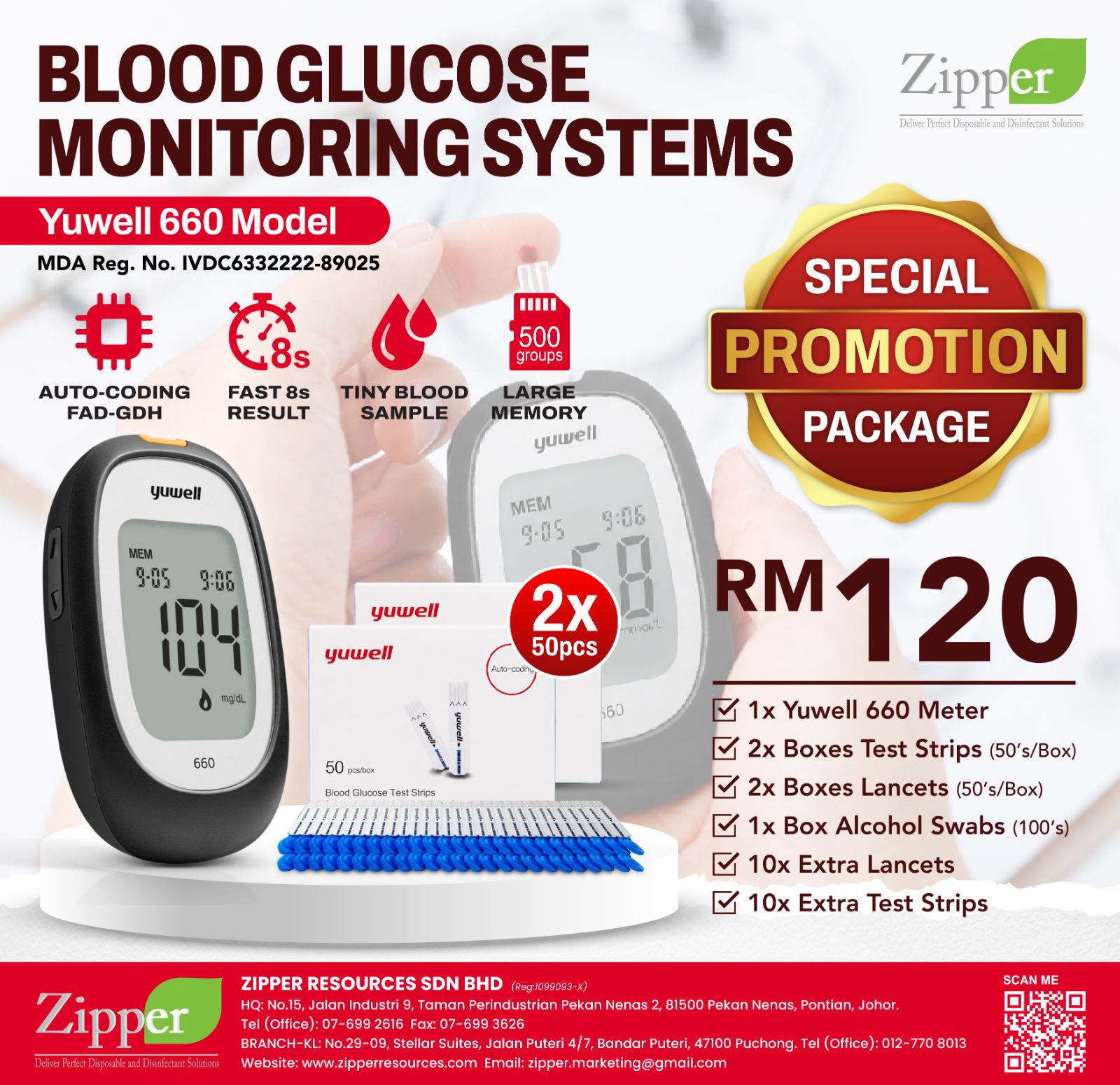 Special Promotion: Yuwell 660 Blood Glucose Monitoring System – RM120 Only!