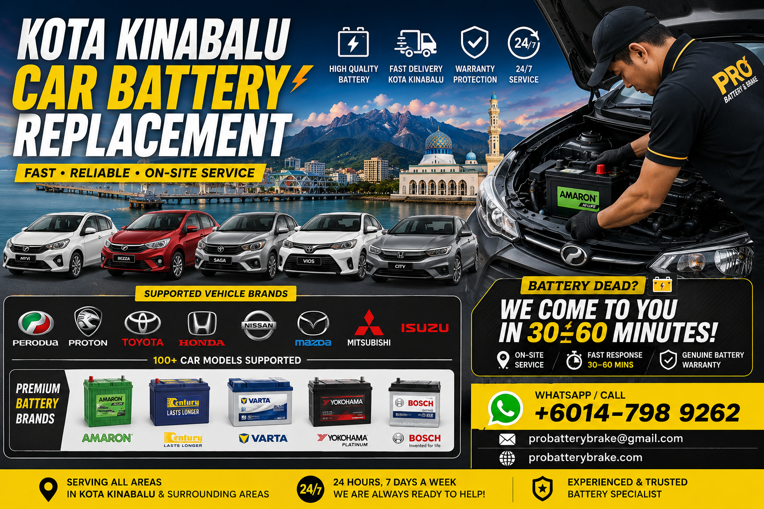 Car Battery Replacement Kota Kinabalu – Fast On-Site Service for All Car Brands