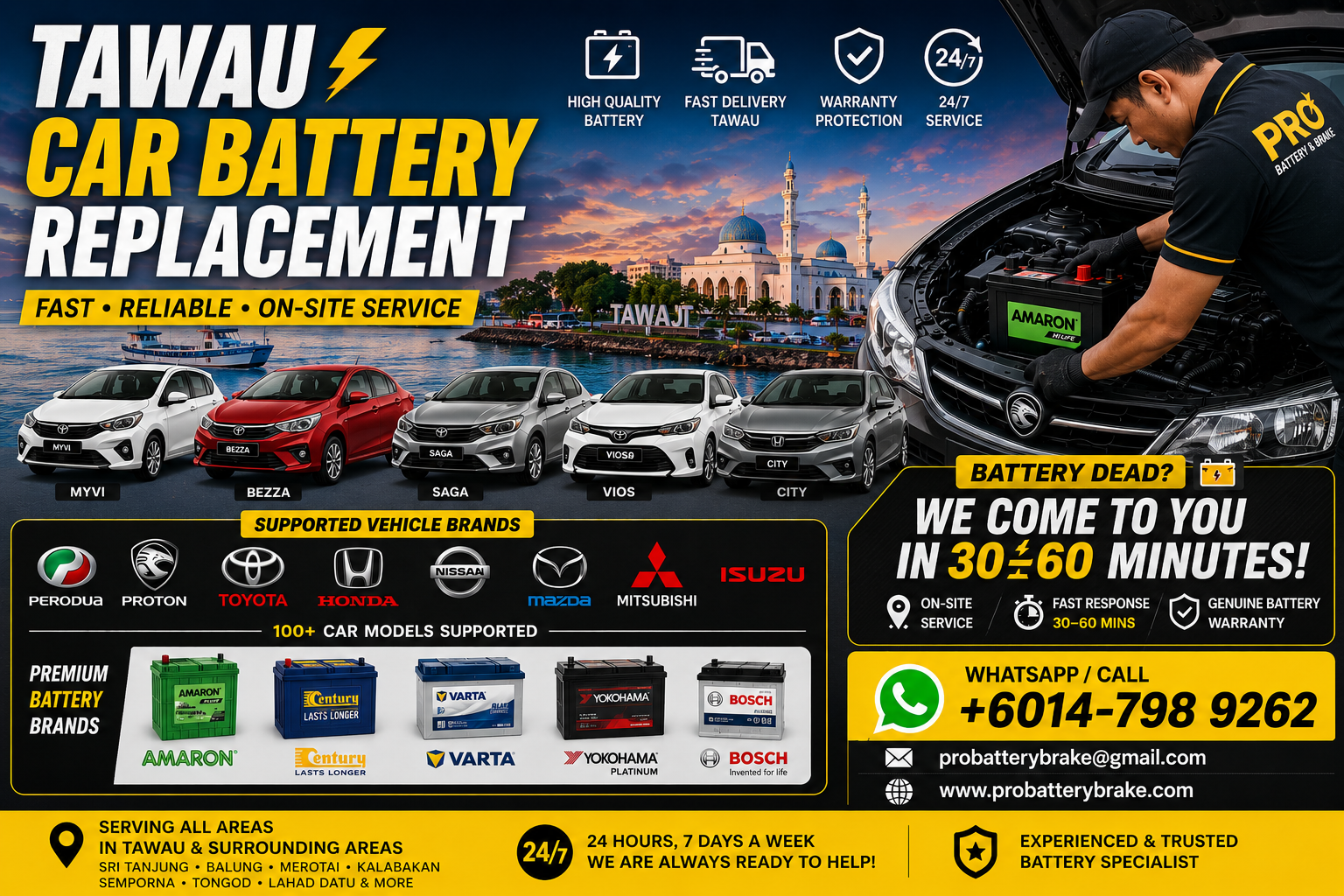 Car Battery Replacement Tawau – Fast On-Site Service for All Car Brands