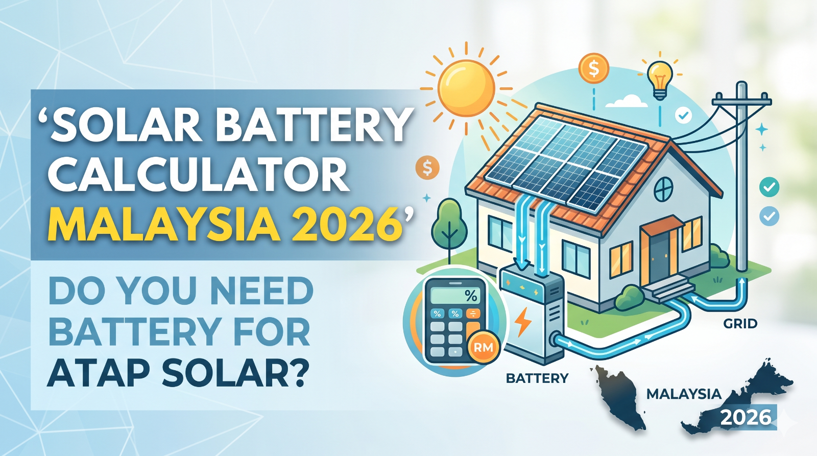 Solar Battery Calculator Malaysia 2026 | Do You Need Battery for ATAP Solar?