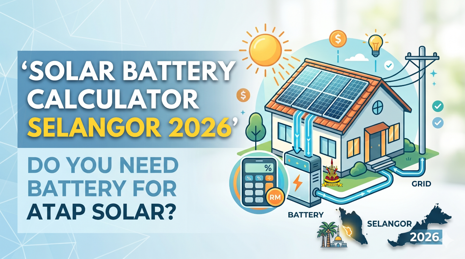 Solar Battery Selangor 2026 | Do You Need a Battery for ATAP Solar