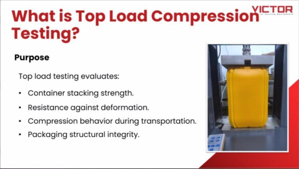 📦 Top Load Compression Testing – Evaluating Container Stacking Strength