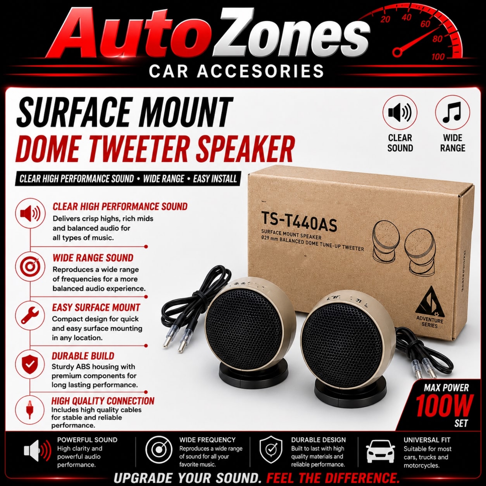 Carrozz TS-T440AS Adventure Series Tune Up Tweeter High Resolution Speaker
