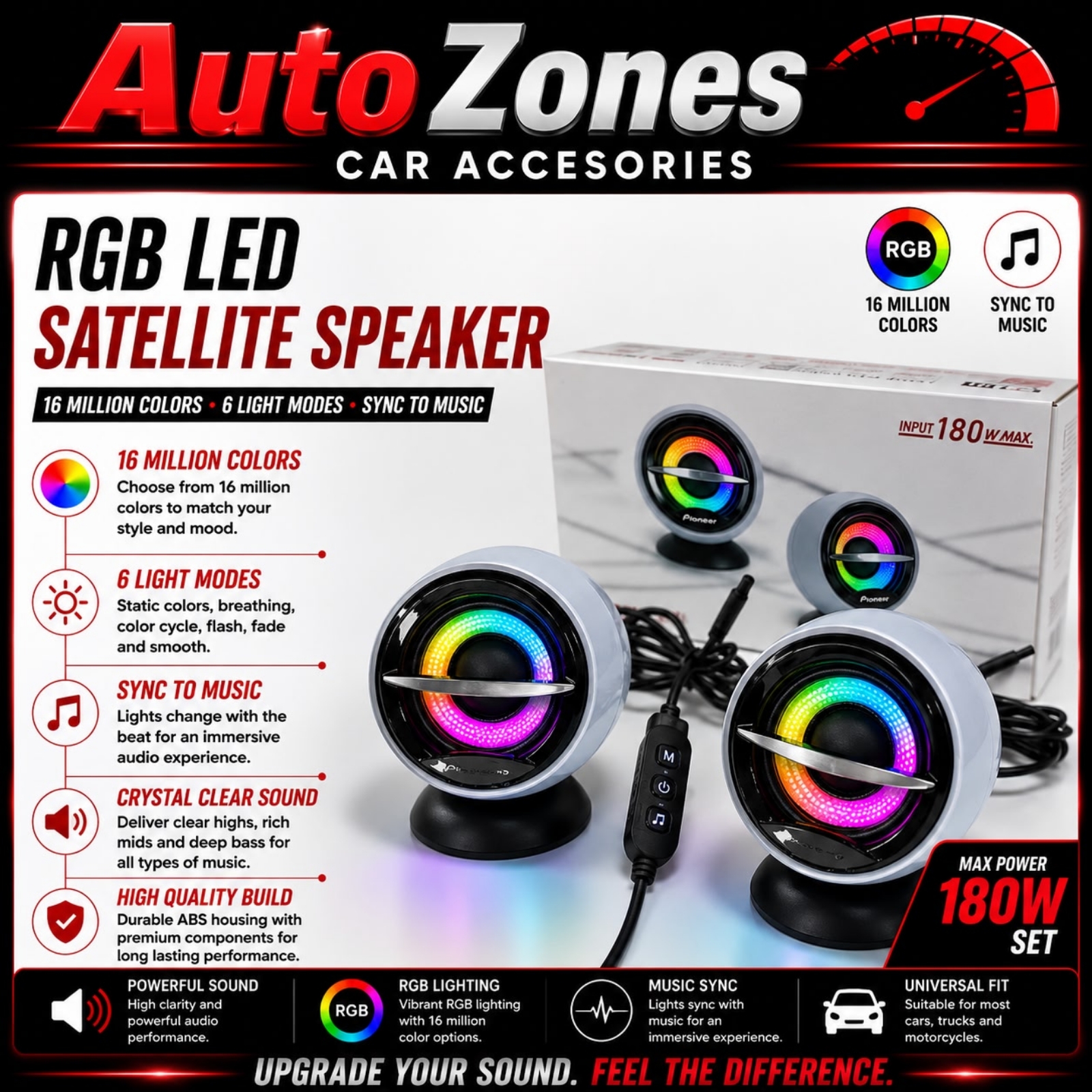 RGB  Carrozz Pioneer TS-STX610AS Adventure Series Tune Up  High Resolution Speaker