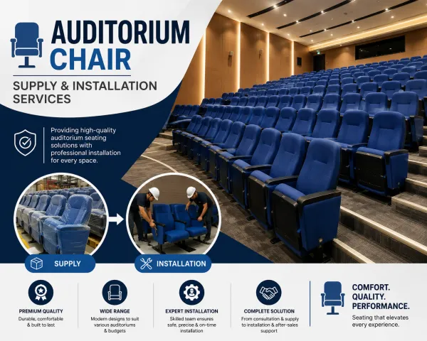 Perkhidmatan Pembekalan & Pemasangan Kerusi Auditorium