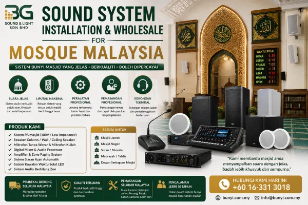 Sound System Installation & Wholesale for Mosque Malaysia
