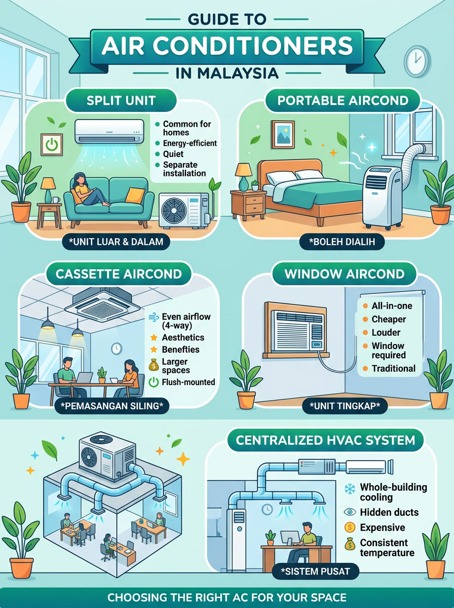 Jenis-Jenis Aircond Yang Digunakan Di Malaysia