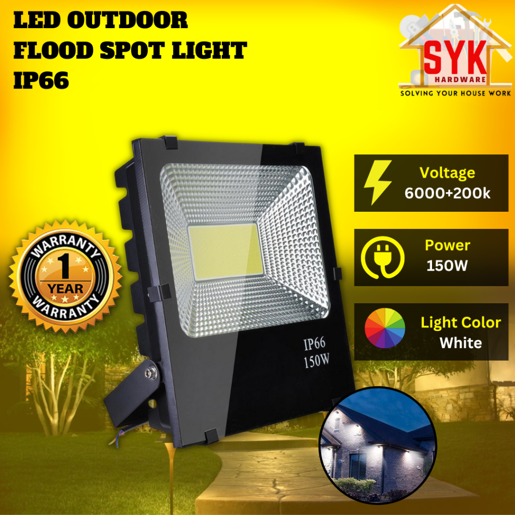 SYK IP66 LED Flood Spot Light White Waterproof Celling Garden Road Outdoor Lighting Lampu Sorotan 150W