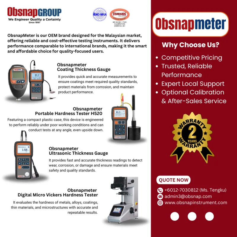 Introducing ObsnapMeter: Reliable Testing Instruments for Accurate Quality Control