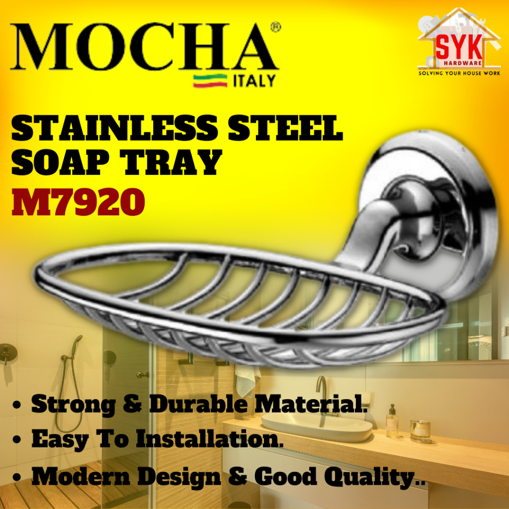 SYK MOCHA M7920 1Pcs Bathroom Toilet Stainless Steel Soap Tray Bathroom Accessories Shower Soap Wall Mounted Holder