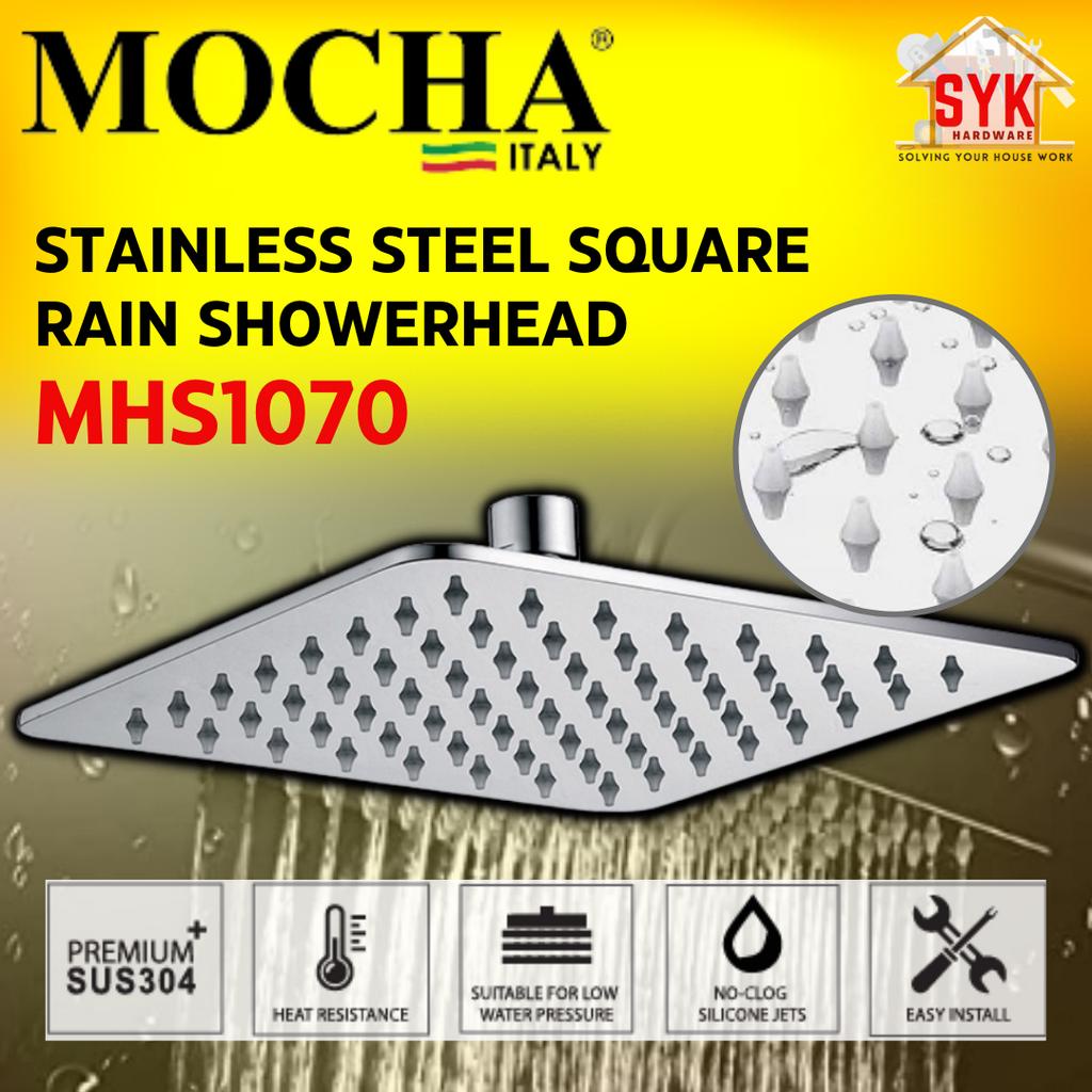 SYK MOCHA MHS1070 200mm 1Pcs Stainless Steel Square Shower Head High Pressure Showerhead Rainfall Ultra Thin Showerheads