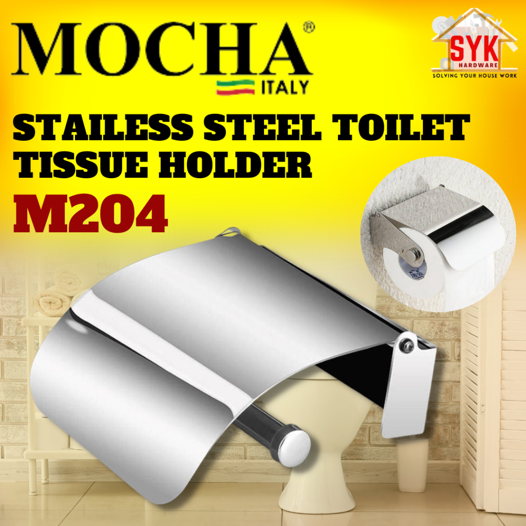 SYK MOCHA M204 1Pcs Stainless Steel Bathroom Paper Holder Tissue Holder Wall Mounted Tissue Paper Holder