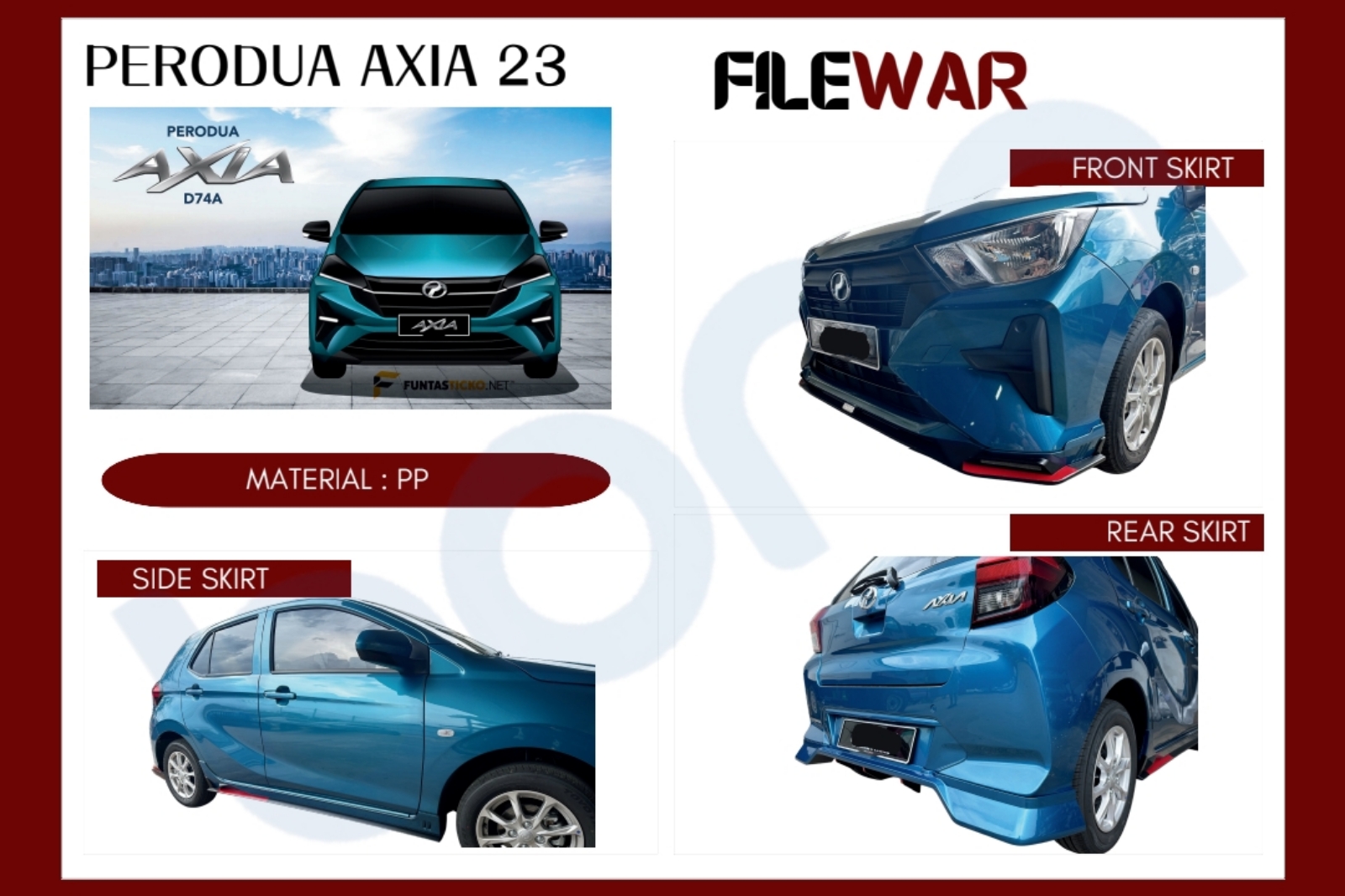 Perodua Axia facelift filewar bodykit