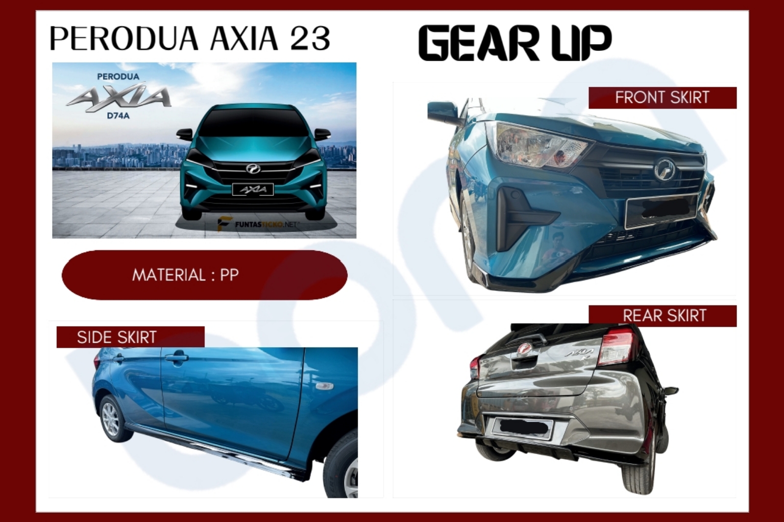 Perodua axia Facelift Gear Up bodykit