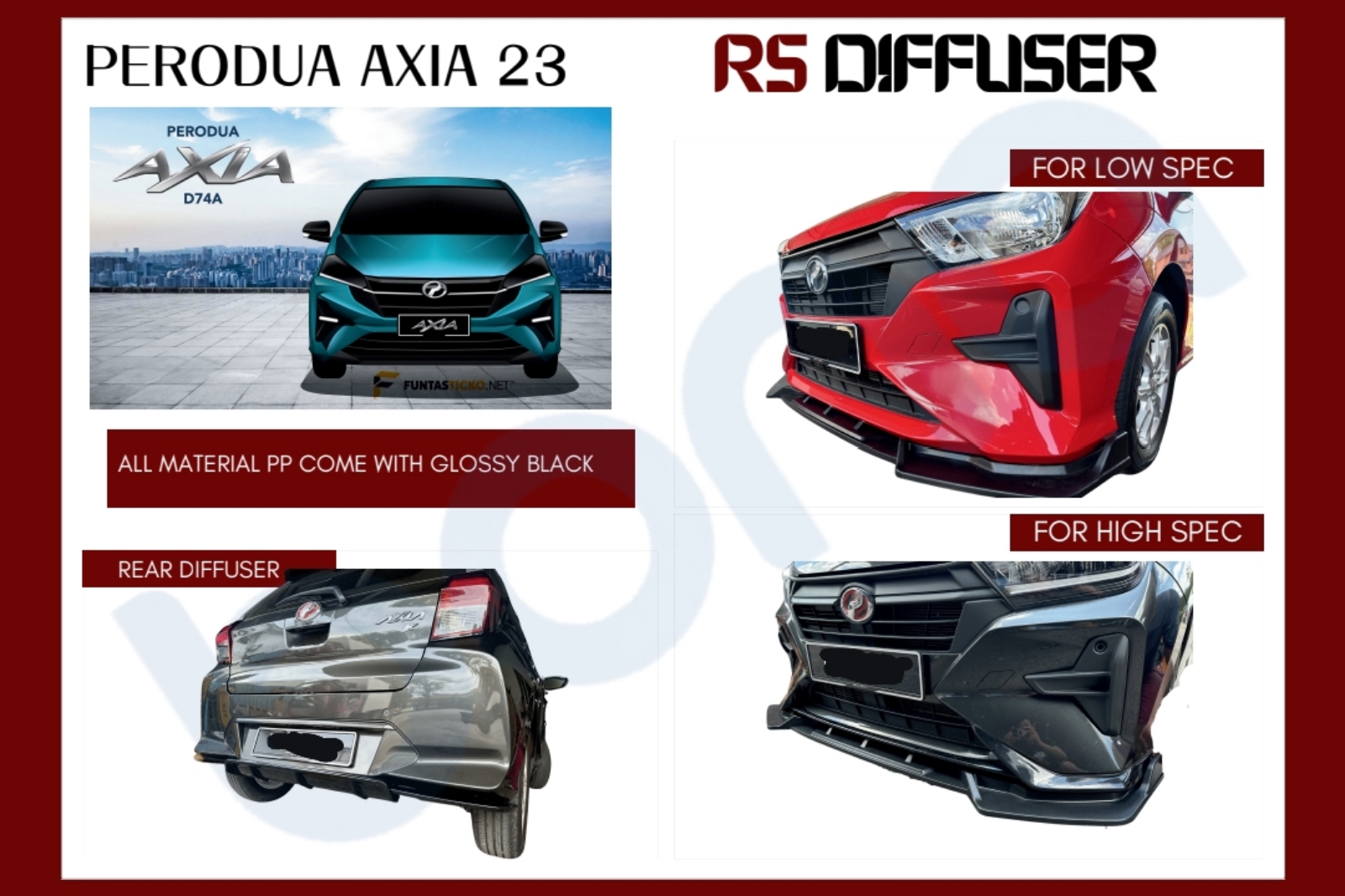 Perodua axia Facelift RS diffuser