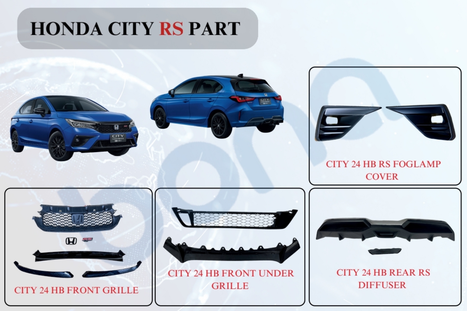 Honda city gn2 hatchback Facelift front grille