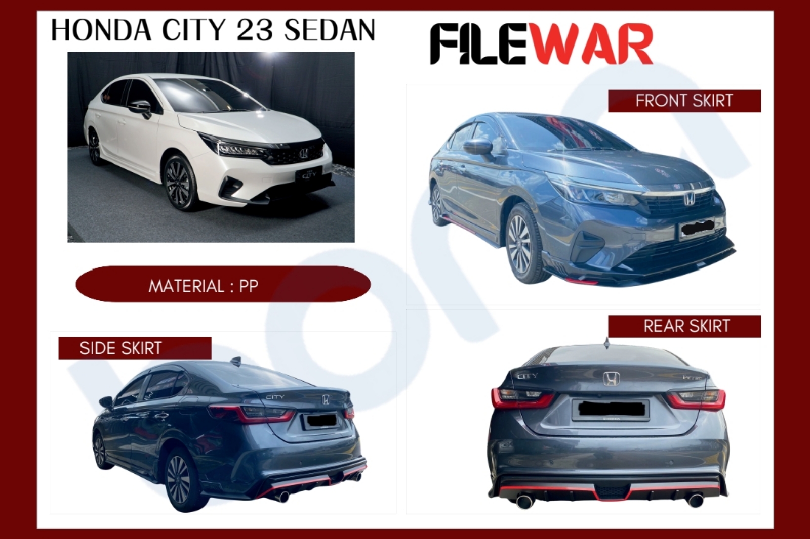 Honda city gn2 sedan filewar Bodykit