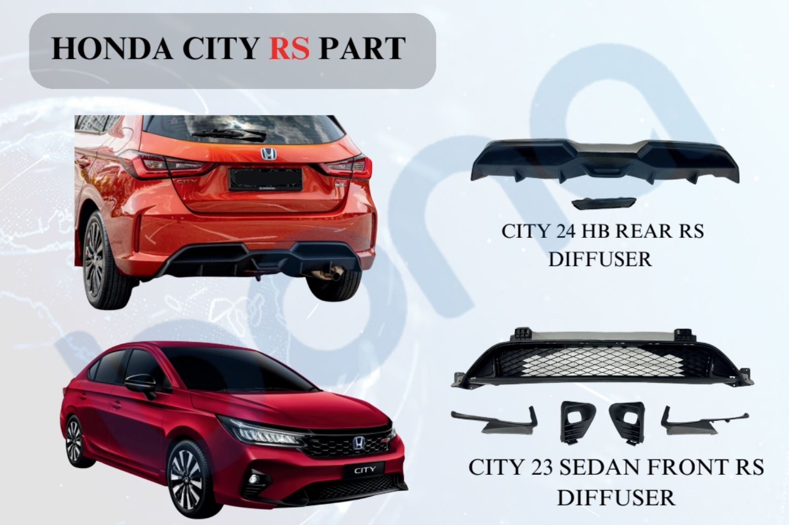 Honda city gn2 RS front/rear diffuser
