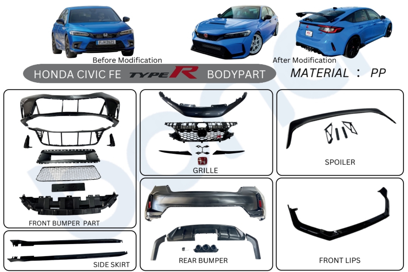Honda civic fe FL5 type r bodykit