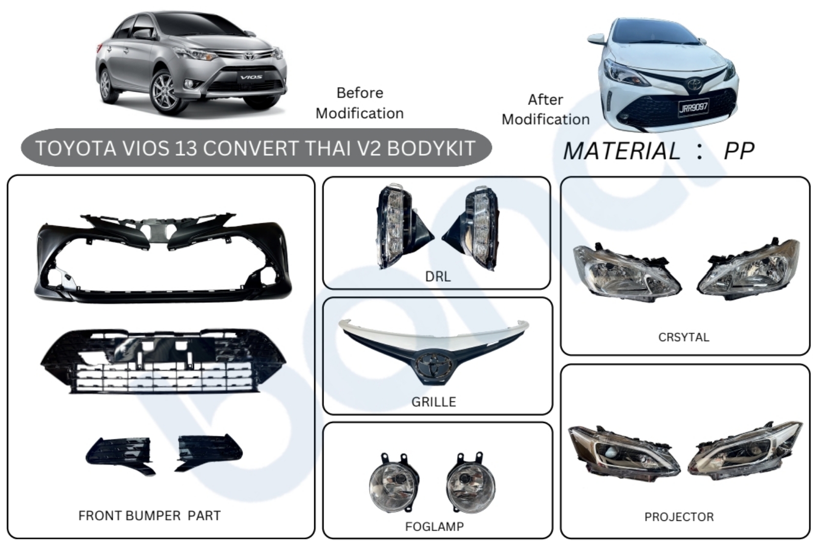 Toyota Vios conversion thai V2 Bodykit