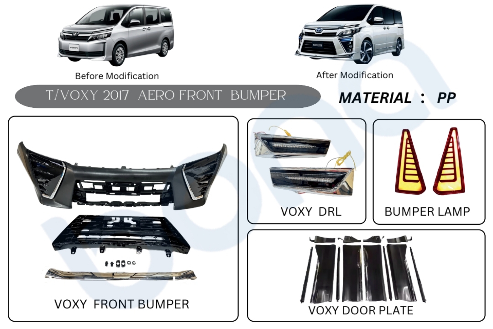 Toyota Voxy 17 front bumper bodykit