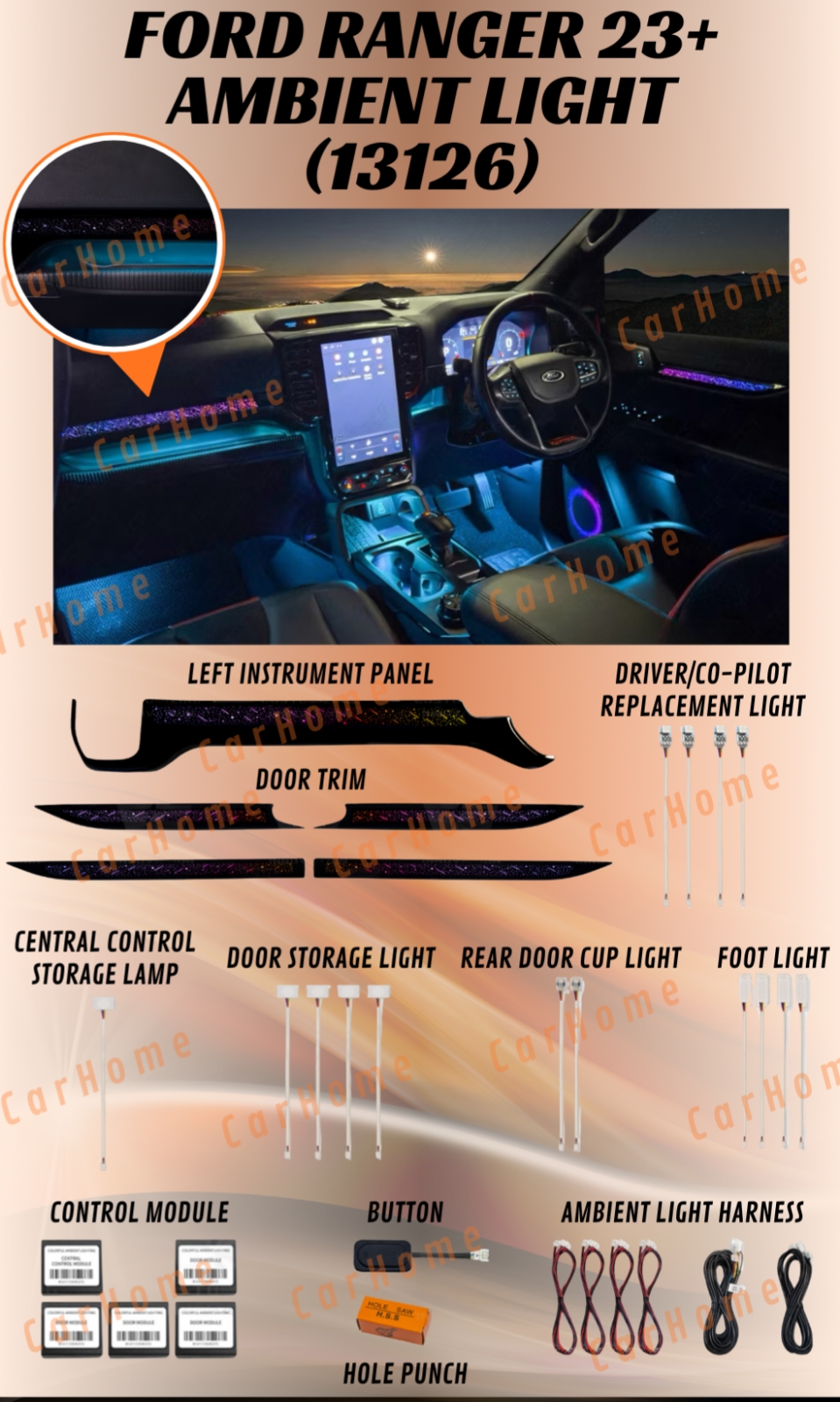 Ford Ranger T9 AMBIENT LIGHT