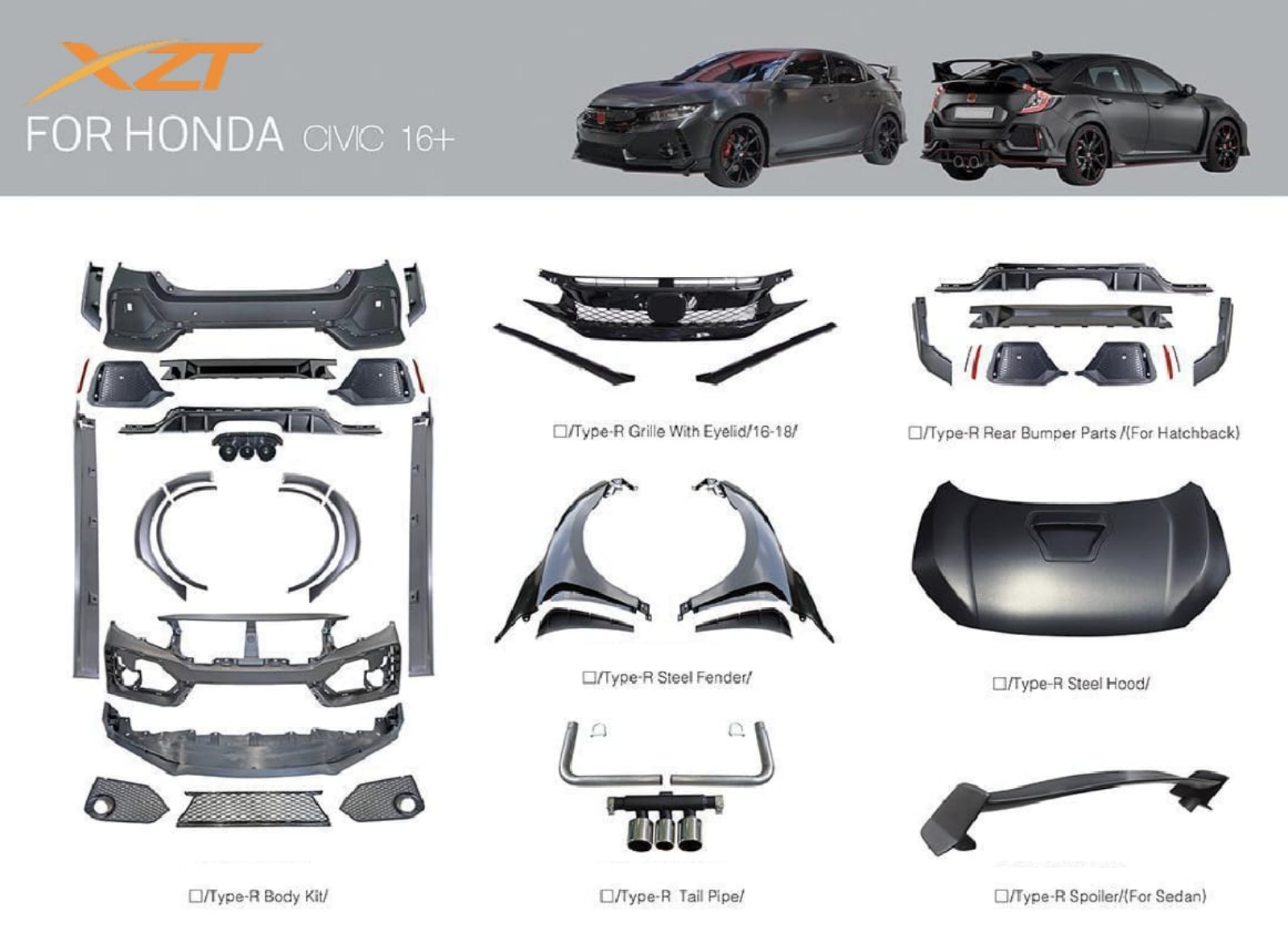 Honda civic fc hatchback type r bodykit