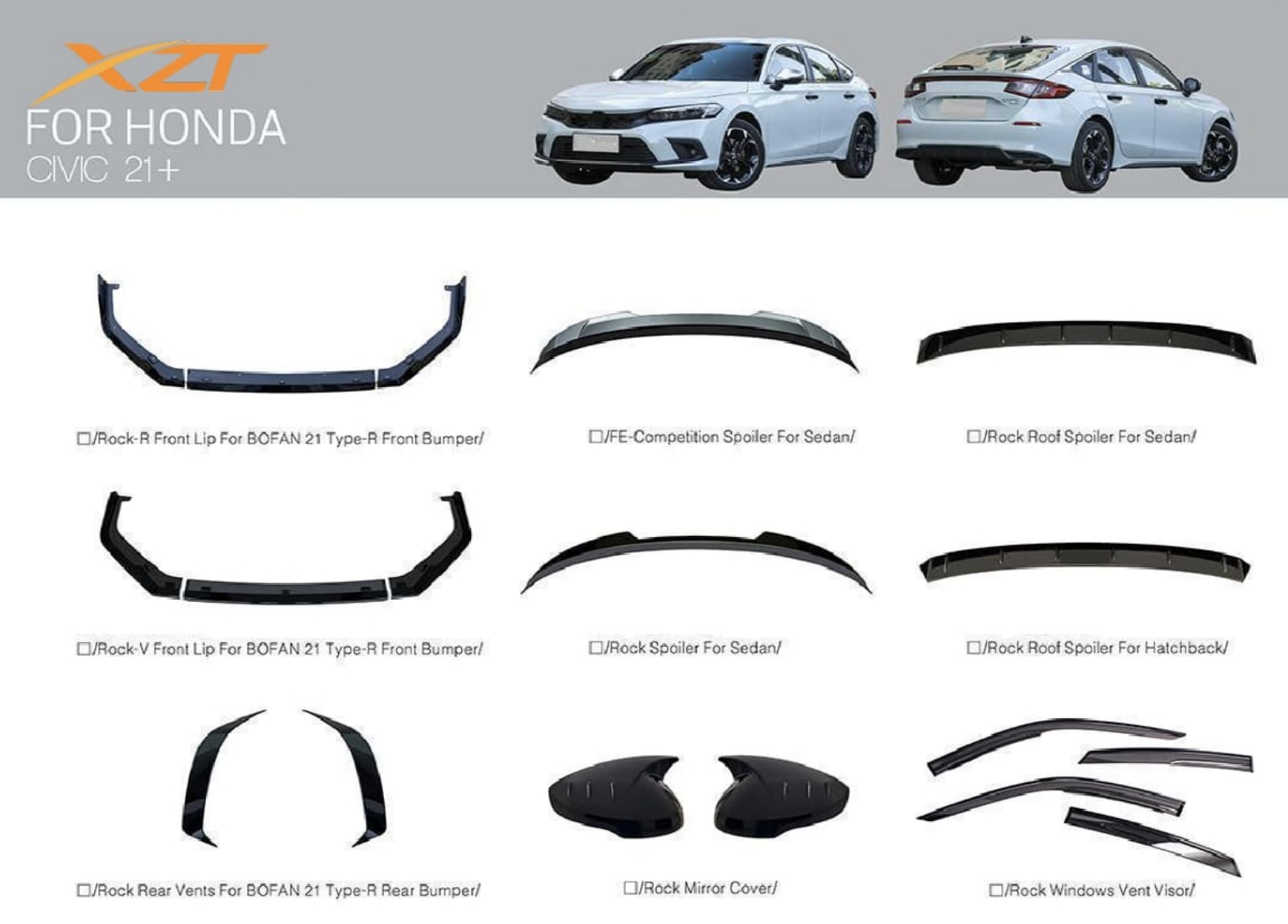 Honda civic fe accessories bodykit