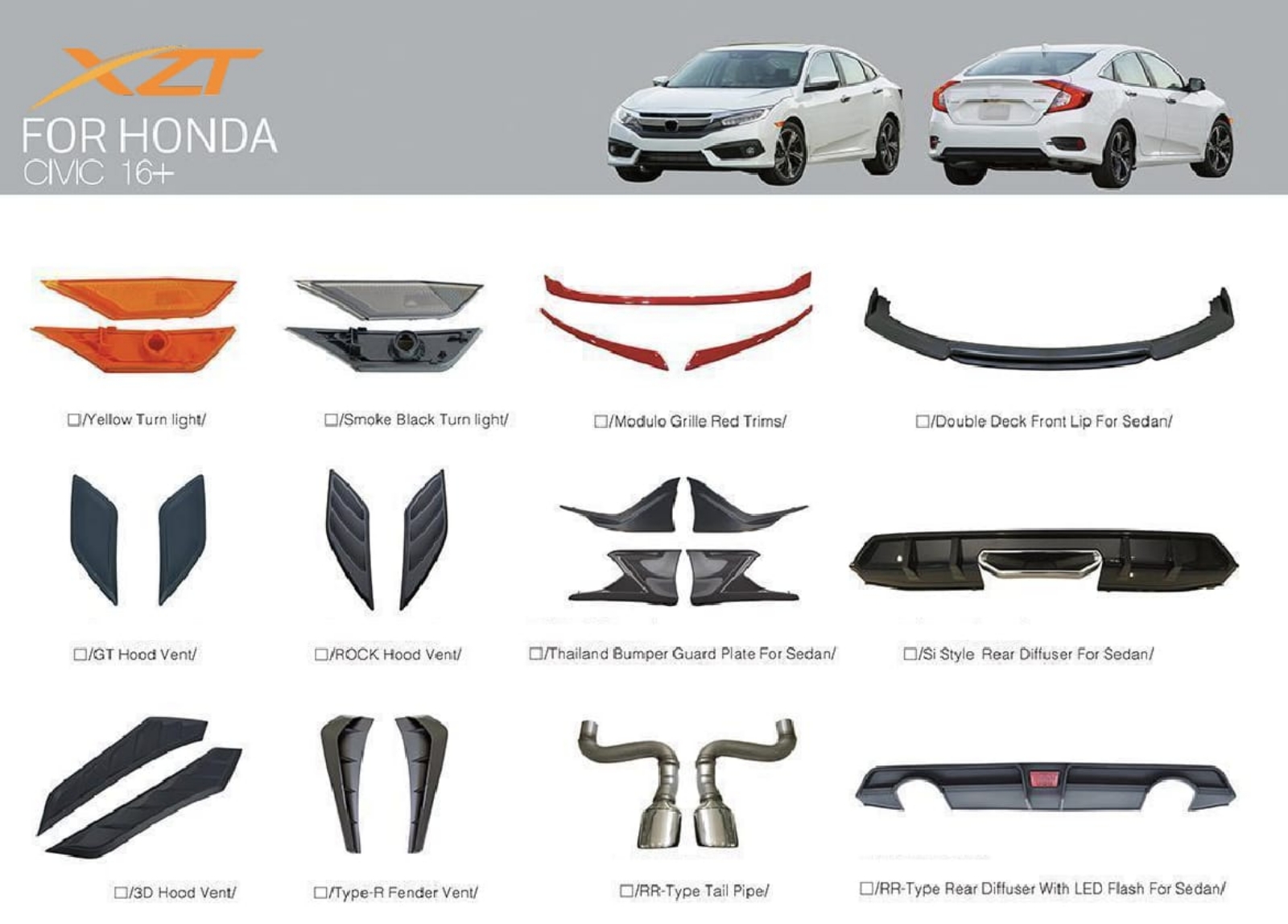 Honda civic fc accessories bodykit