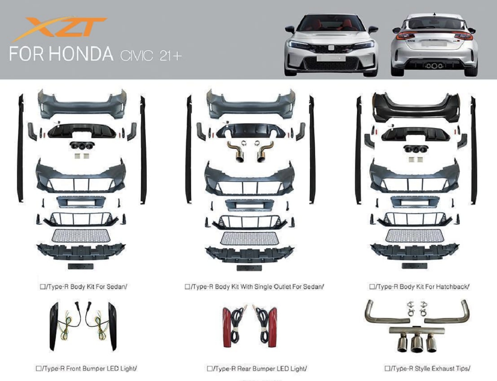 Honda civic fe type r bodykit