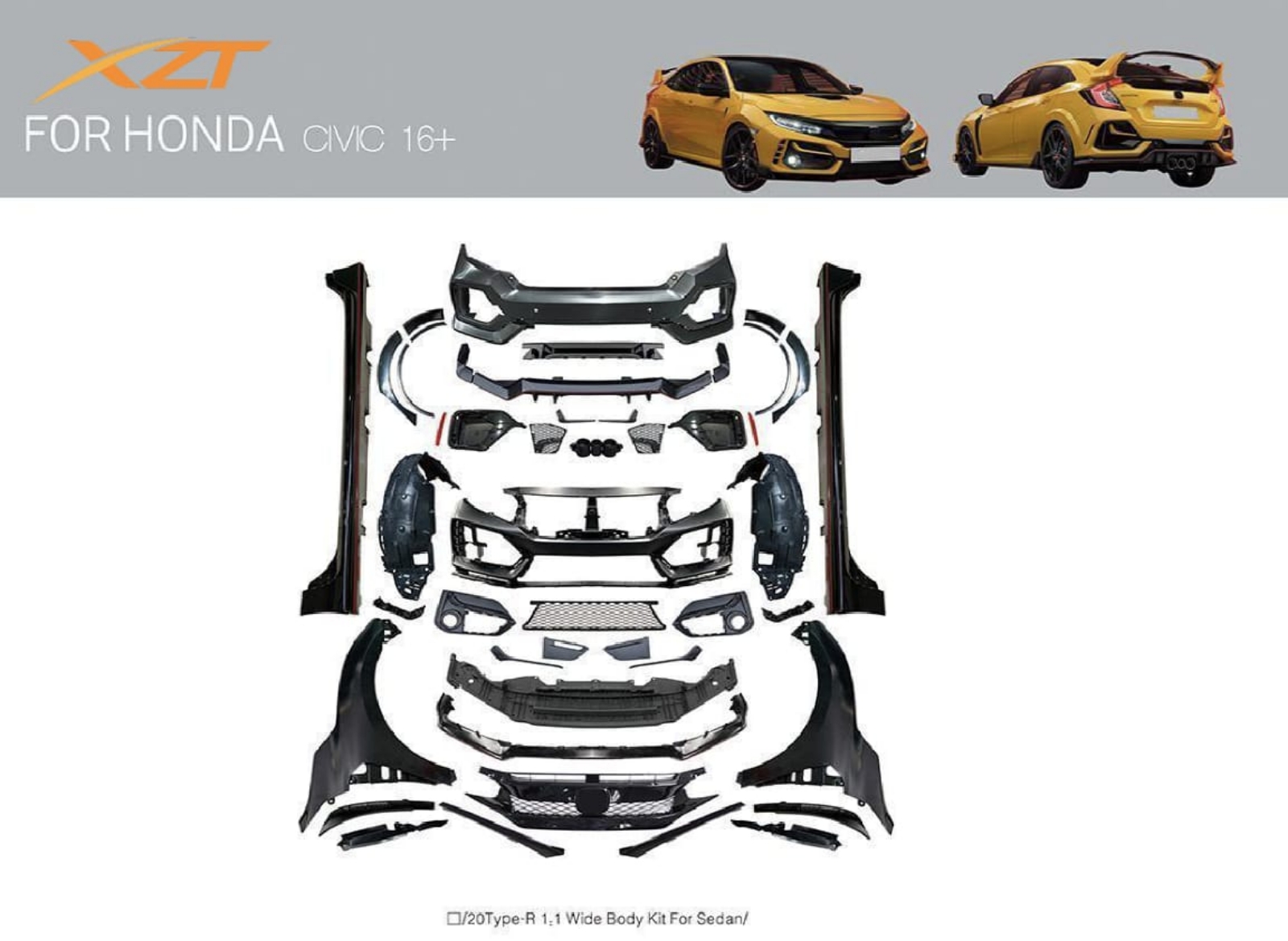 Honda civic fc wide body type r bodykit
