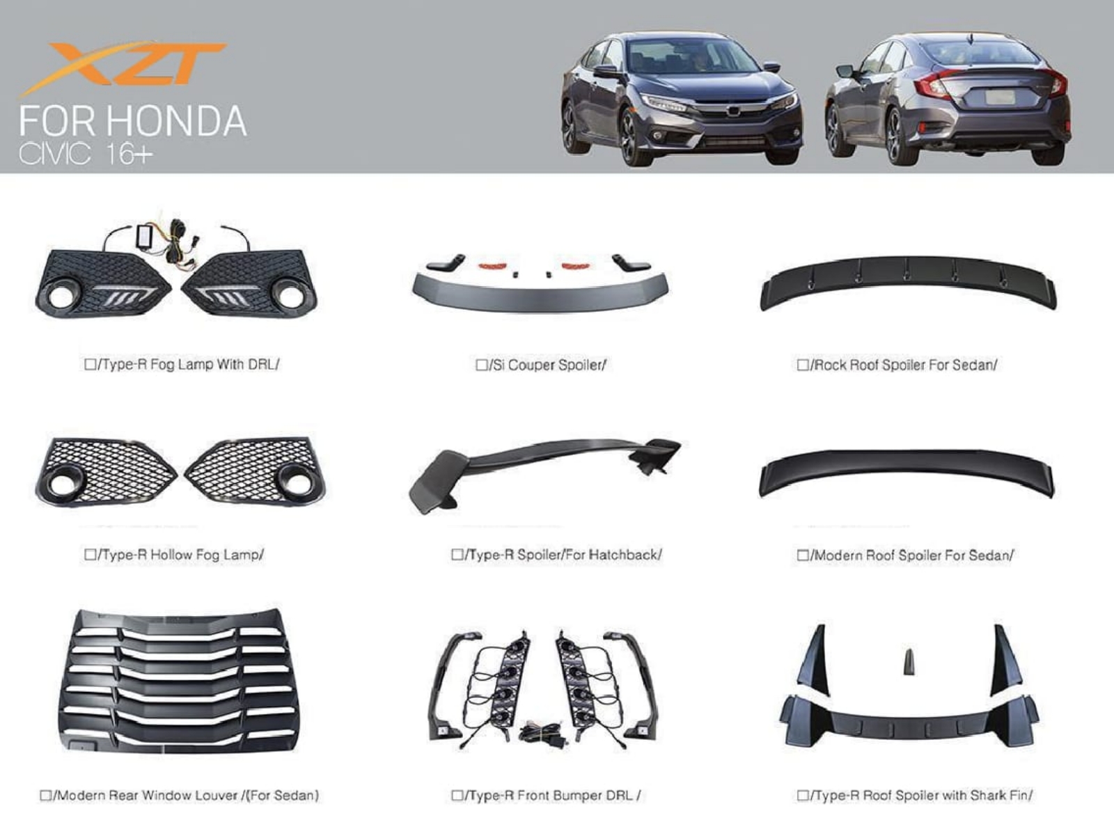 Honda civic fc accessories bodykit