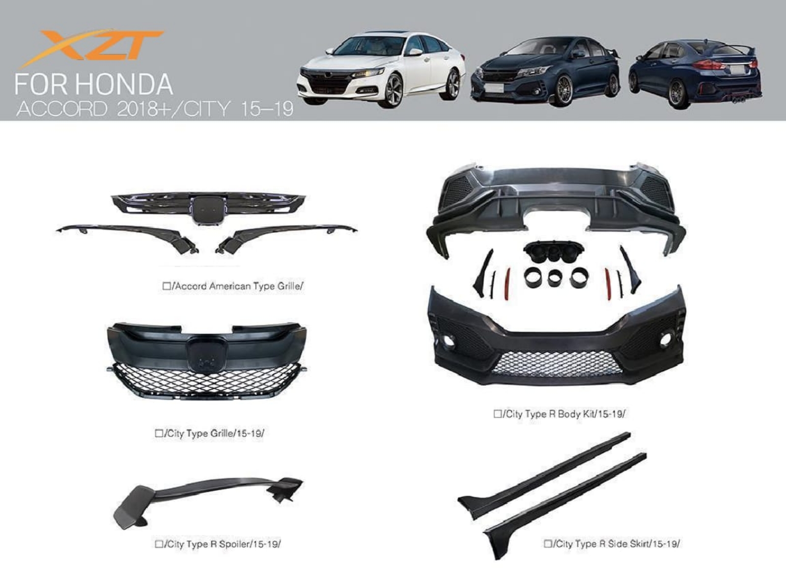 Honda accord front grille / Honda City gm6 type r bodykit