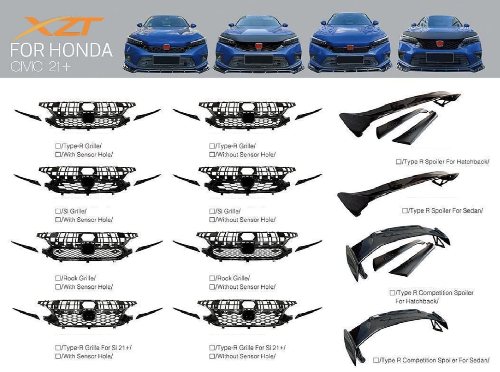 Honda Civic FE front grille / spoiler