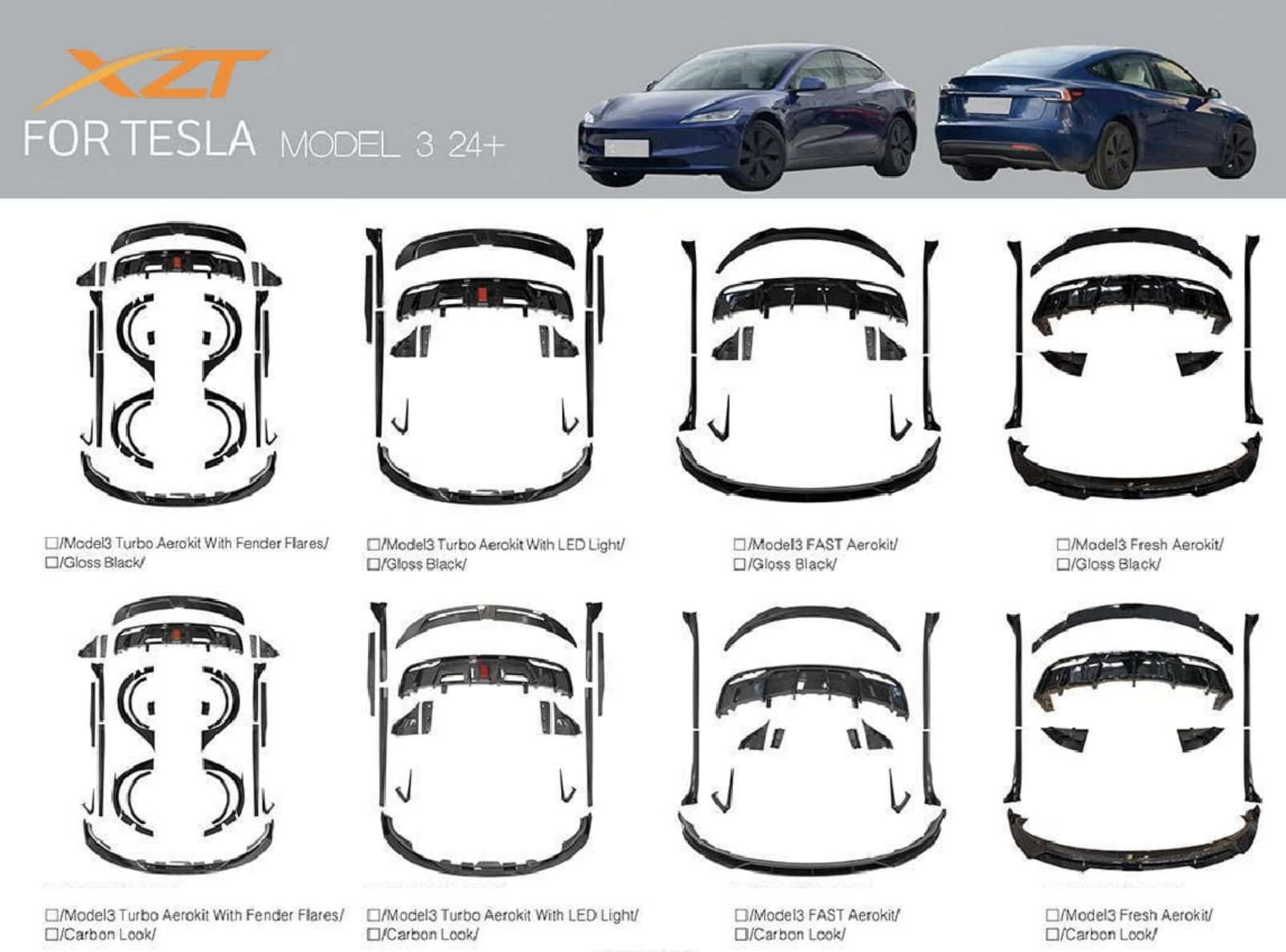 TESLA model 3 bodykit