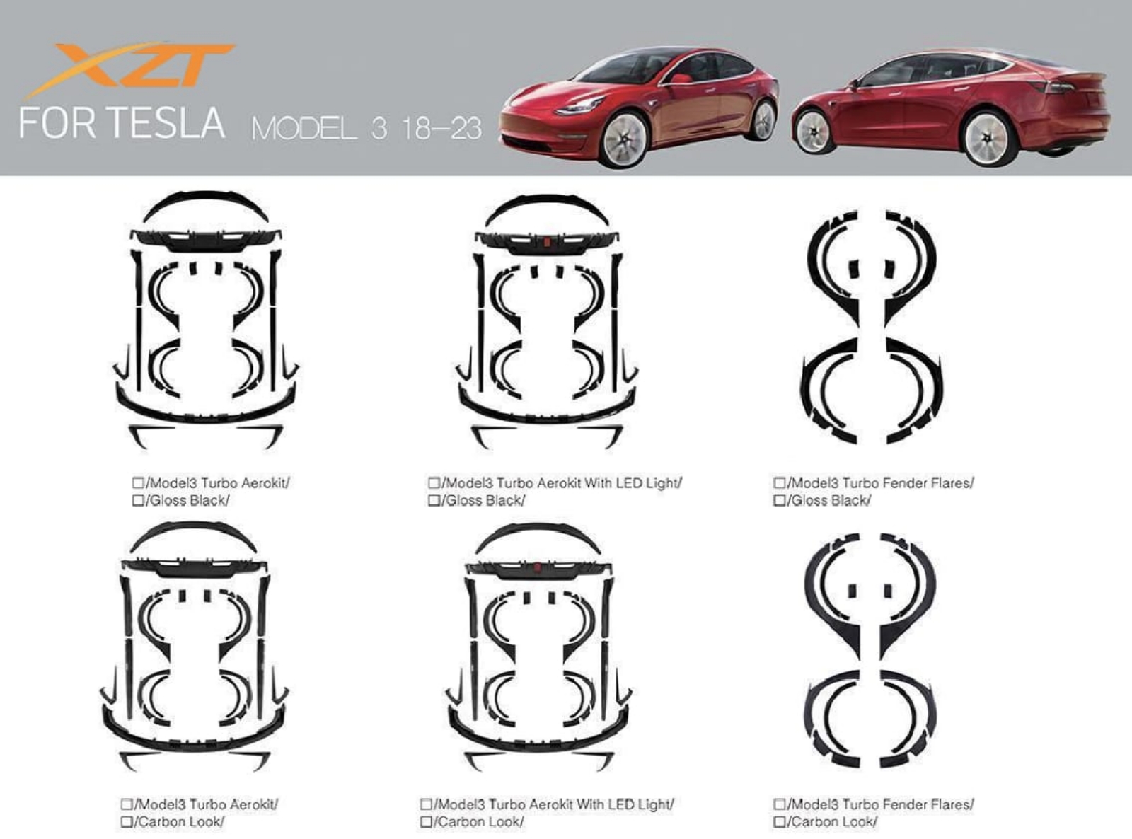 TESLA model 3 bodykit